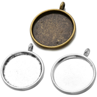 Pendantif en Alliage de zinc  , Plat rond, Placage, plus de couleurs à choisir Environ 2.83mm, Diamètre inté Environ 20mm Vendu par sac