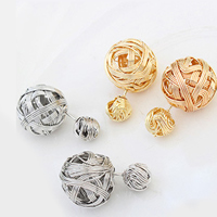 Double Faced Stud Earring, Zinc Alloy, plated 