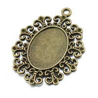 Pendantif en Alliage de zinc  , fleur, Plaqué de couleur de bronze antique Environ 2.85mm, Diamètre inté Environ Vendu par sac