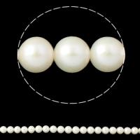 Round Cultured Freshwater Pearl Beads, natural, white, Grade AA, 9-10mm Approx 0.8mm Approx 15.7 Inch 