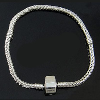 Messing Europa Armband , Platinfarbe platiniert, unterschiedliche Länge der Wahl, 3mm, verkauft von Strang