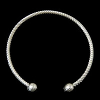 laiton Balle Fin Cuff Bangle, Placage, plus de couleurs à choisir, 3mm,10mm, Diamètre inté Environ 59mm Environ 7.3 pouce, Vendu par PC