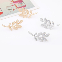 Zinc Alloy Stud Earring, Leaf, plated 