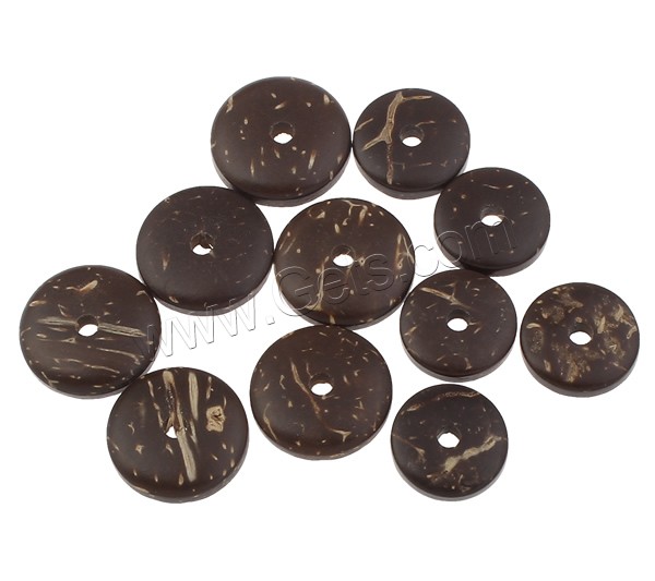 Coconut Beads, Flat Round, natural, different size for choice, original color, Hole:Approx 2mm, 1000PCs/Bag, Sold By Bag