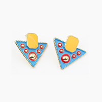 Enamel Zinc Alloy Stud Earring, gold color plated 