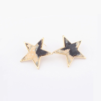 Resin Zinc Alloy Earring, with Resin, Star, gold color plated 