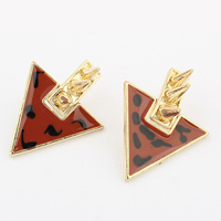 Enamel Zinc Alloy Stud Earring, gold color plated 