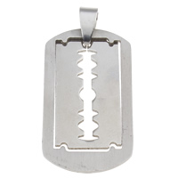 Pendentifs en acier inoxydable, Razor Blade, couleur originale Environ Vendu par PC