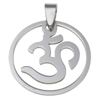 Stainless Steel Pendants, OM Symbol, original color Approx 