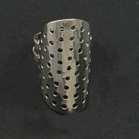 Brass Sieve Ring Base, plated, adjustable US Ring .5 