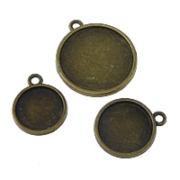 Pendantif en Alliage de zinc  , Plat rond, Plaqué de couleur de bronze antique, normes différentes pour le choix Environ 2mm, Vendu par PC