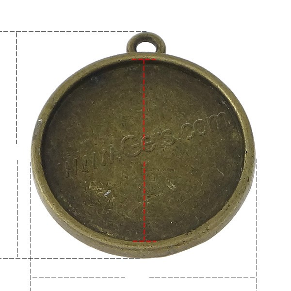 Zink Legierung Anhänger Rohling, Zinklegierung, flache Runde, antike Bronzefarbe plattiert, verschiedene Größen vorhanden, Bohrung:ca. 2mm, verkauft von PC