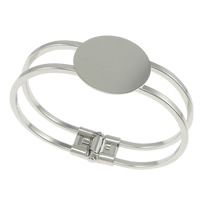 Brass Bangle Setting, platinum color plated, 25mm, 2mm, Inner Approx Approx 7 Inch 