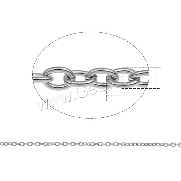 Stainless Steel Oval Chain, with plastic spool, different size for choice, original color, 100m/Spool, Sold By Spool