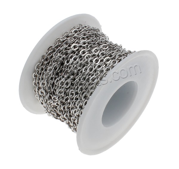 Stainless Steel Oval Chain, with plastic spool, different size for choice, original color, 10m/Spool, Sold By Spool