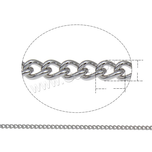 Acero inoxidable Cadena Oval, con carrete de plástico, diverso tamaño para la opción & giro oval, color original, 100m/Carrete, Vendido por Carrete