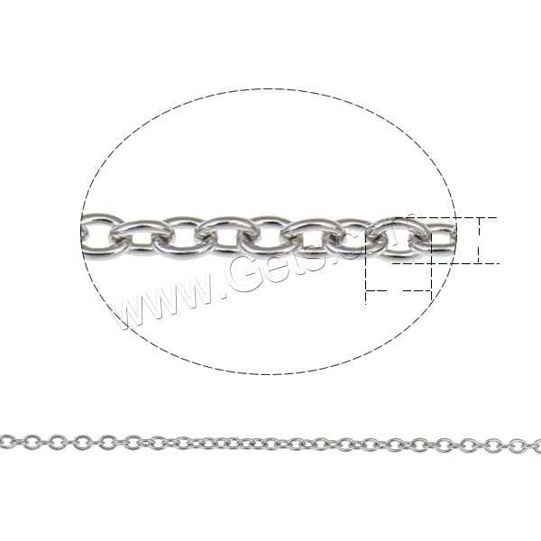 Stainless Steel Oval Chain, with plastic spool, different size for choice, original color, 25m/Spool, Sold By Spool