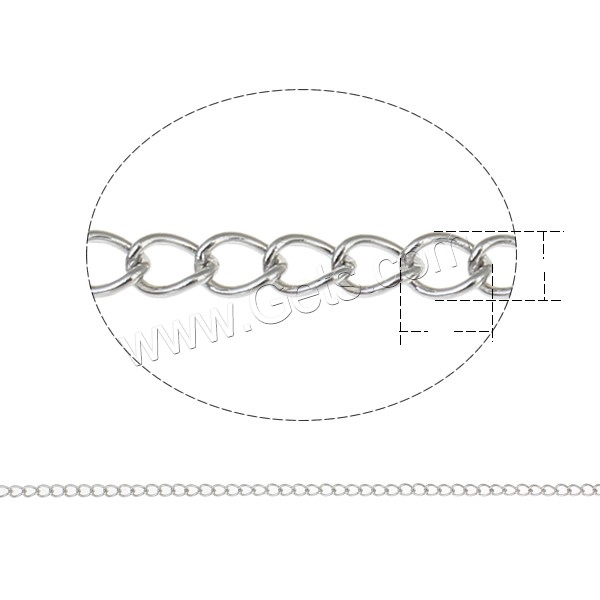 Edelstahl Oval Kette, mit Kunststoffspule, verschiedene Größen vorhanden & Twist oval, originale Farbe, 25m/Spule, verkauft von Spule