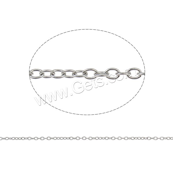 Stainless Steel Oval Chain, with plastic spool, different size for choice, original color, 25m/Spool, Sold By Spool