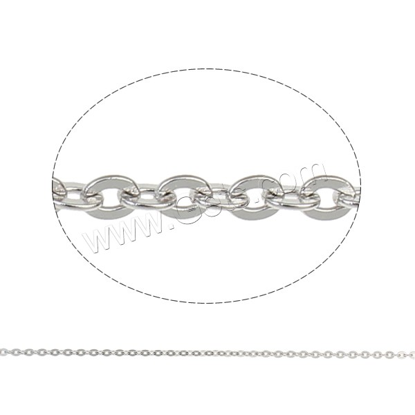 Stainless Steel Oval Chain, with plastic spool, different size for choice, original color, 25m/Spool, Sold By Spool