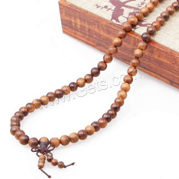 108 Perlen Mala, Hua Qinan Holz, mit elastischer Faden, buddhistischer Schmuck & verschiedene Größen vorhanden & 4-Strang, 108PCs/Strang, verkauft von Strang