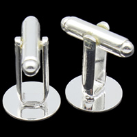 Brass Cufflinks, Flat Round cadmium free  18mm 