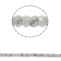 Turquesa blanco natural Abalorio, Toroidal, facetas, 8x5mm, agujero:aproximado 1.5mm, longitud:aproximado 15.7 Inch, aproximado 75PCs/Sarta, Vendido por Sarta