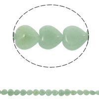 Aventurina verde, Corazón, natural, 14x6mm, agujero:aproximado 1.5mm, longitud:aproximado 15.7 Inch, aproximado 36PCs/Sarta, Vendido por Sarta