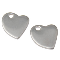 Stainless Steel Tag Charm, Heart, original color Approx 1mm 