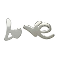 Boucles d'oreilles asymétriques, acier inoxydable, mot amour, couleur originale  Vendu par paire