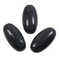 Black Agate Cabochon, Flat Oval, natural, flat back 