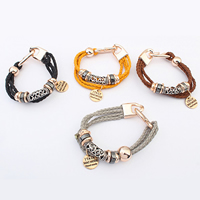 Nylon Cord Bracelets, Zinc Alloy, with Nylon Cord, plated, charm bracelet 16mm Approx 7.8 Inch 