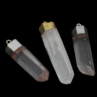 quartz clair Pendentif, avec laiton, naturel, mélangé, 8-80mm Environ Vendu par PC