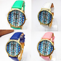 Women Wrist Watch, Zinc Alloy, with PU Leather & Glass, Chinese movement, plated, adjustable & for woman 20mm Approx 9 Inch 