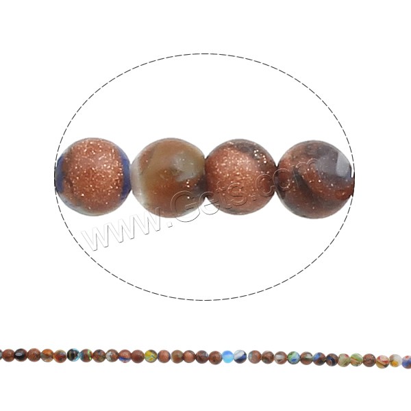 Goldsand Millefiori Glass Beads, Round, handmade, different size for choice, Hole:Approx 1mm, Length:Approx 14.5 Inch, Sold By Strand