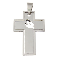 Stainless Steel Cross Pendants, original color Approx 