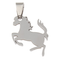 Pendentifs d'animaux en acier inoxydable , cheval, couleur originale Environ Vendu par PC