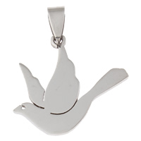 Pendentifs d'animaux en acier inoxydable , oiseau, couleur originale Environ Vendu par PC