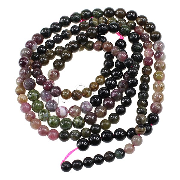 Natural Tourmaline Beads, Round, different size for choice, multi-colored, Length:Approx 16 Inch, Sold By Strand