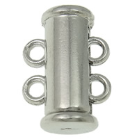 Messing Schiebeverschluss, Platinfarbe platiniert, 2 strängig, frei von Nickel, Blei & Kadmium, 15x11x7mm, Bohrung:ca. 1.5mm, verkauft von PC