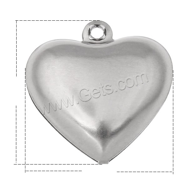 Stainless Steel Heart Pendants, different size for choice, original color, Sold By Bag