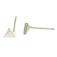 Sterling Silber Stud Ohrring, 925 Sterling Silber, Dreieck, ohne Ohrmutter & gebürstet, 5.5x5.5x1.8mm, 0.8mm, verkauft von Paar