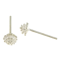 Sterling Silver Stud Earring, argent sterling 925, fleur, sans embout de boucle d'oreille 0.8mm, Vendu par paire