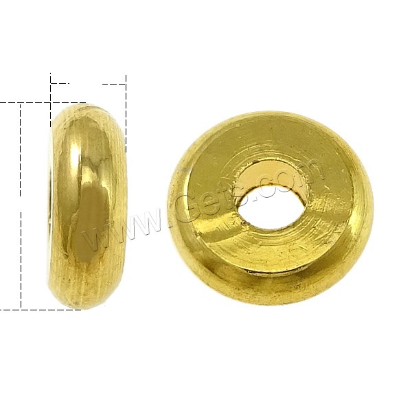 Brass Spacer Beads, Rondelle, real gold plated, different size for choice & high quality plating and never fade, Sold By PC