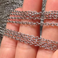 Stainless Steel Oval Chain, original color 