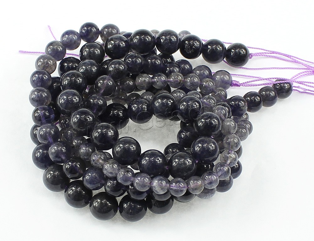 Iolite Beads, Round, natural, different size for choice, Hole:Approx 1mm, Length:Approx 16 Inch, Sold By Strand