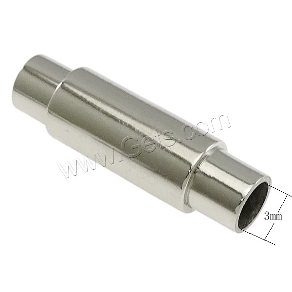 Fermeture magnétique en acier inoxydable rond, Acier inoxydable 316, tube, Placage, Personnalisé, plus de couleurs à choisir, 17x5mm, Trou:Environ 3mm, Vendu par PC