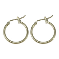 Brass Hoop Earring, Donut, plated 