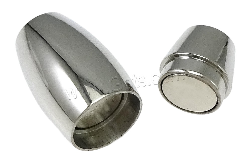 Fermeture magnétique en acier inoxydable rond, tube, Placage, Personnalisé, plus de couleurs à choisir, 18x9mm, Trou:Environ 5mm, Vendu par PC