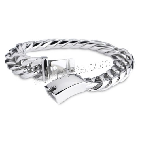 Men Bracelet, Stainless Steel, different size for choice & rope chain & for man, original color, Sold By Strand